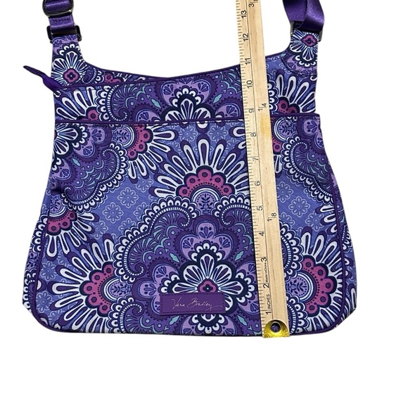 Vera Bradley Lighten Up Slim Crossbody Bag Purple Lilac Tapestry Inner Pockets - Picture 7 of 7